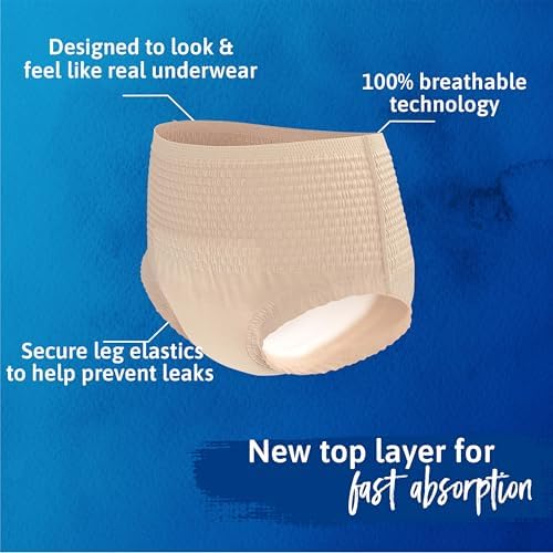 Tena Sensitive Care underwear waist elastic detail for 45 to 58 inch waist