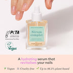 Premium French bio-sourced nail serum packaging box and bottle
