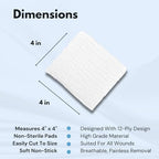 Dealmed non sterile wound care pads being pulled from the bulk pack