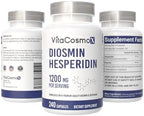 Side view of VitaCosmoX vascular health supplement highlighting vegetarian and non-GMO seals