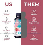 LIVS Ashwagandha and GABA relaxation gummies packaging back label with ingredient facts