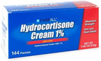 First aid kit supplies featuring single-use hydrocortisone packets