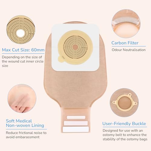 Heagimed two piece ileostomy pouch highlighting the secure buckle ring attachment system