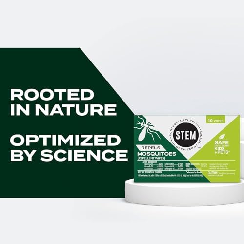STEM family safe botanical bug wipes back label and ingredients