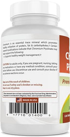 Best Naturals Chromium Picolinate bottle detailing direct usage instructions and safety limits