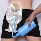 Instructions for using the colostomy bag washing tool for stoma maintenance.