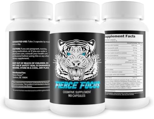Fierce Focus cognitive support formula showing imported premium packaging.