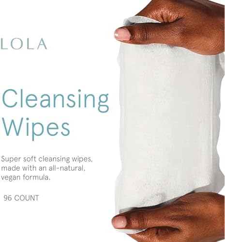 Three pack of LOLA vaginal wipes showing clean ingredients label.