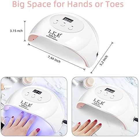 Top view of LKE white nail lamp for gel polish