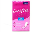 Close up of Carefree unscented thin to go liners showing individual portable wrapping.