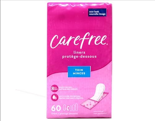 Close up of Carefree unscented thin to go liners showing individual portable wrapping.