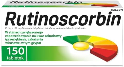 Side panel view of GlaxoSmithKline Rutinoscorbin showing exact dosage of Vitamin C