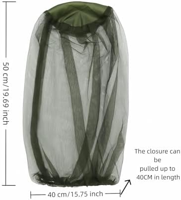 Person wearing mosquito head net during outdoor hiking adventure