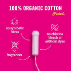 Organic cotton tampon with plant based sugarcane applicator detail