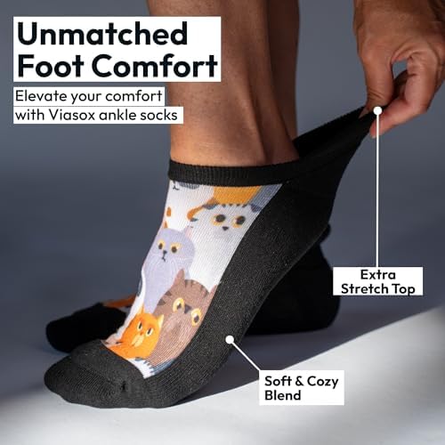 Viasox black neuropathy socks with seamless toe detail for comfort.