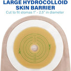 LotFancy One Piece Drainable Ostomy Pouches layout showcasing the non-woven backing material.