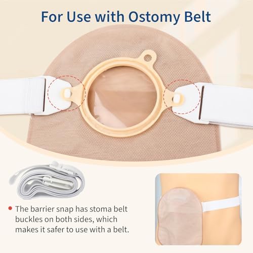 Step by step application diagram for locking the Heagimed two piece drainable pouch onto the adhesive skin wafer