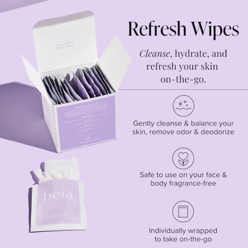 Beia Refresh Wipes pack of 15 vegan body and face wipes