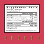 Doctor's Recipes Iron Plus supplement facts label displaying elemental iron and vitamin ingredients