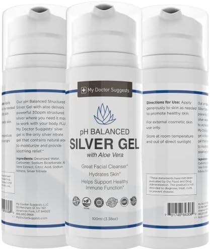 My Doctor Suggests pH balanced silver gel being applied to soothe dry skin