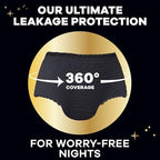 Side profile of Always ZZZ disposable period underwear for women