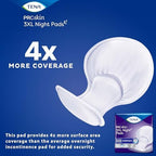 Back panel of TENA heavy absorbency unisex incontinence pads with triple protection details