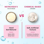 Natruveda Vulva Balm travel size and full size comparison for menopause dryness relief.
