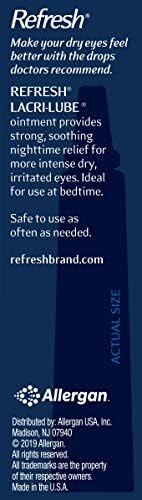 Side view of Refresh Lacri-Lube packaging showing the two pack quantity and storage instructions.
