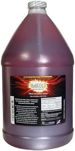 MediGOLD True Colloidal Gold BPA Free Plastic Jug Label Details
