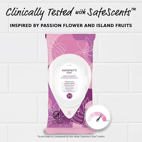 Individual 32 count resealable package of Summer's Eve daily wipes