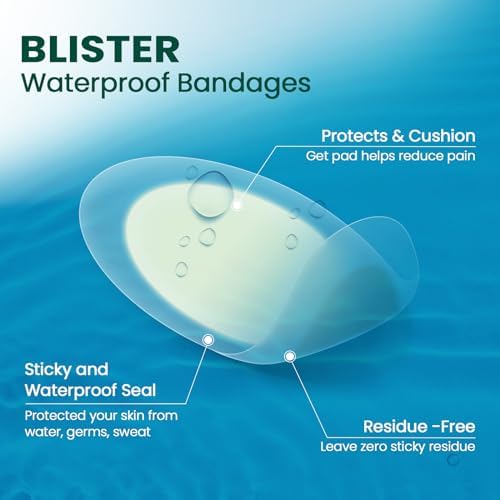 Waterproof test showing Welnove gel pads resisting water on skin.