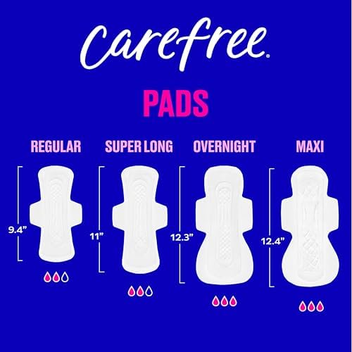 Close up of Carefree regular absorbency pads highlighting the soft breathable top layer