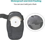 Close up of the U-shaped opening on a reusable colostomy bag cover