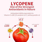 Ganoherb extra strength lycopene capsules showing non GMO and vegan certifications