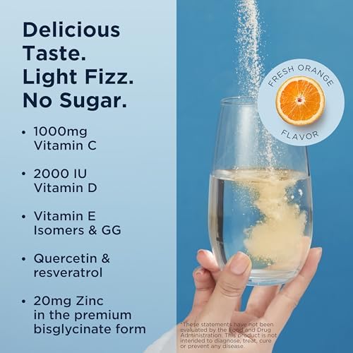 Effervescent vitamin C immune powder with zinc and vitamin D from Designs for Health