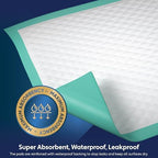 Munfix 36 by 36 inches disposable bed pads close up waterproof backing