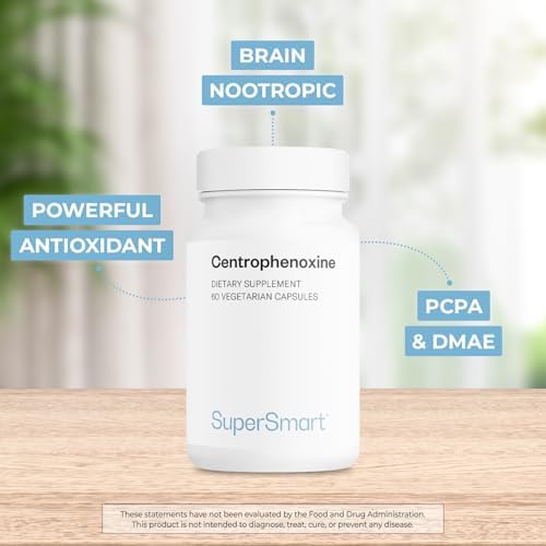 Supersmart Centrophenoxine meclofenoxate brain memory support bottle side panel
