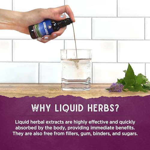 Close up of the ingredient facts label on WishGarden Herbs Deep Stress highlighting Holy Basil and Skullcap blend.