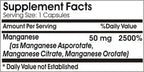 Naturetition Supplements Manganese Asporotate 50mg capsule packaging label details