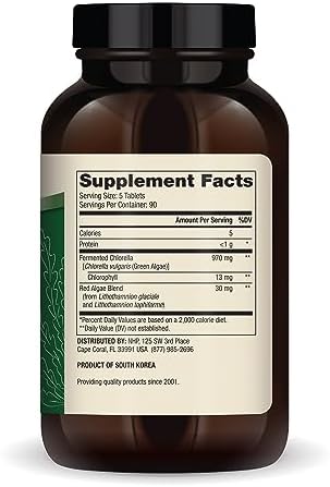 Dr. Mercola Fermented Chlorella label details and supplement facts