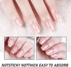 Two bottles of moisturizing nail conditioning solution showcasing the clear formula for fragile nails.