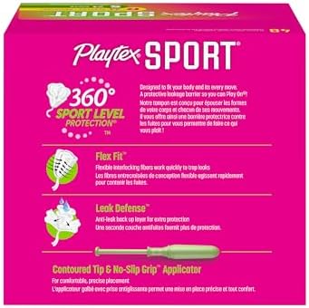 Close up of Playtex Sport contoured plastic applicator with no-slip grip for easy insertion.