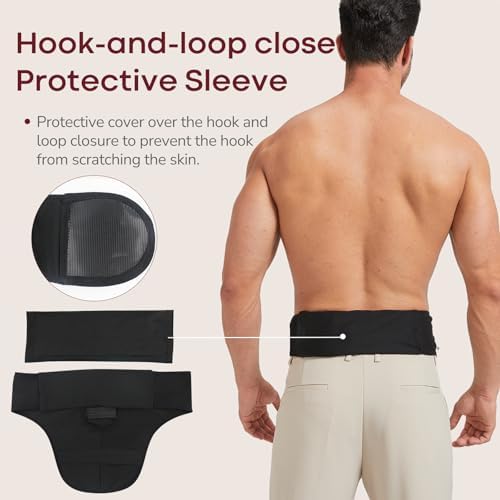 DERAYMI adjustable ostomy belt showcasing the hook and loop fastener strap with protective sleeve