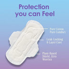 August non-toxic chlorine free sanitary napkins with secure wings