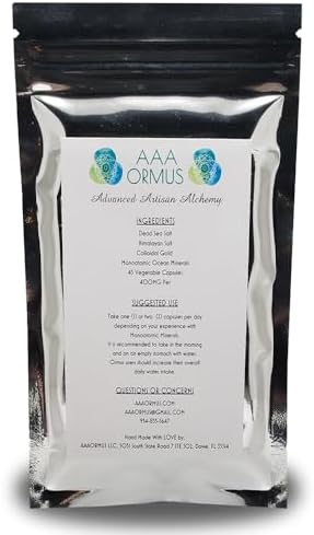 AAA Ormus Gold vegan capsules pouch showing brand details