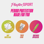 Playtex Sport 360 degree leak defense technology illustration for high intensity movement.