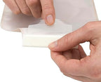 Close up view of the integrated AF300 deodorizing filter on a transparent two piece pouch.
