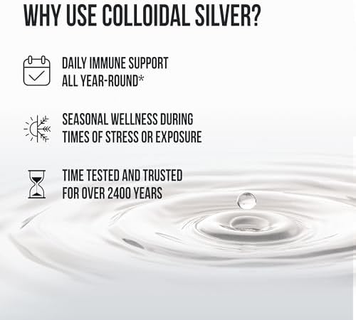 Sovereign Silver immune support two fluid ounces packaging displaying directions for adults and children
