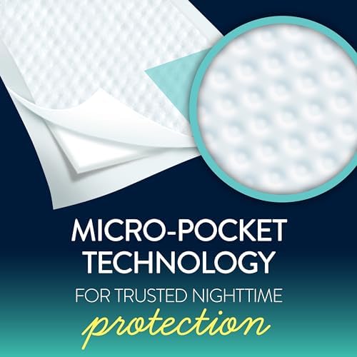 GoodNites twin size disposable sheet protector displayed flat to illustrate the 2.4 by 2.8 feet coverage area