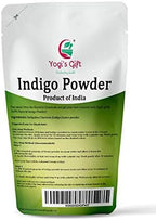 Yogi's Gift Indigofera Tinctoria hair color package showing free gloves and cap